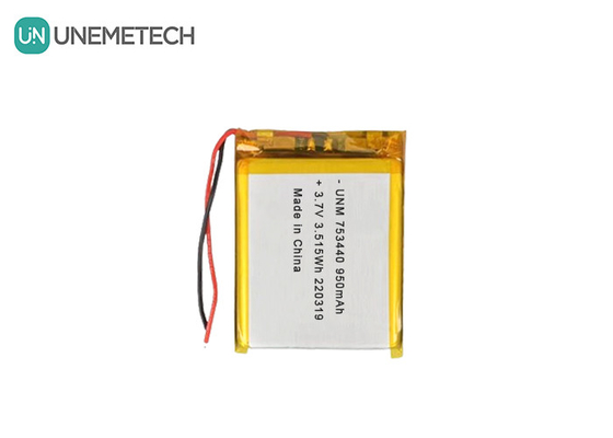 3.7V batteria al litio polimerico 950mAh 753440 sacchetto batteria per fotocamera in miniatura
