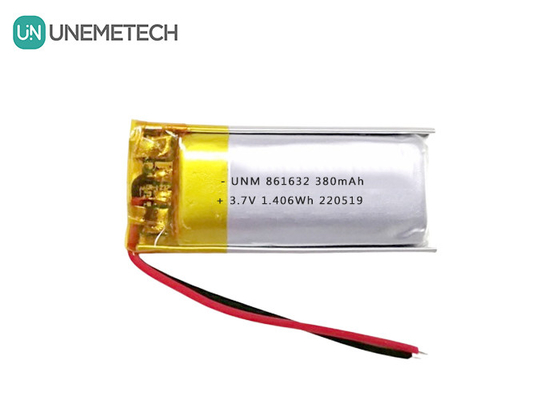 1S LiPo Batterie 3.7V 380mAh Batteria ricaricabile Li-polimero 861632 per lampada da tavolo