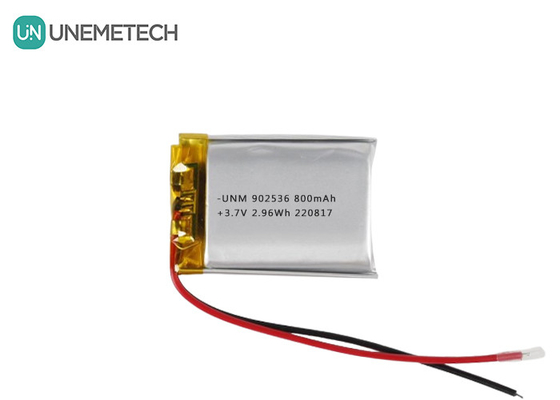 3.7V 800mAh Batteria Li-Ion Polimero 902536 Ricaricabile