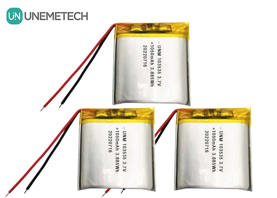 3.7V 1050mAh Disegno compatto personalizzato Batteria Lipo 103535 Per proiettori in miniatura