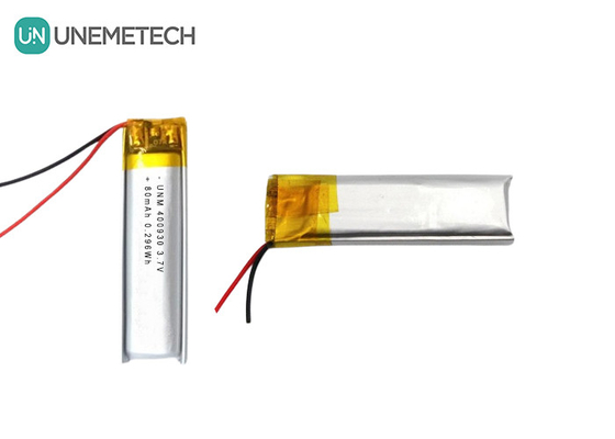 3.7V 80mAh 400930 Batteria al litio polimerico personalizzata basso peso per candele elettroniche