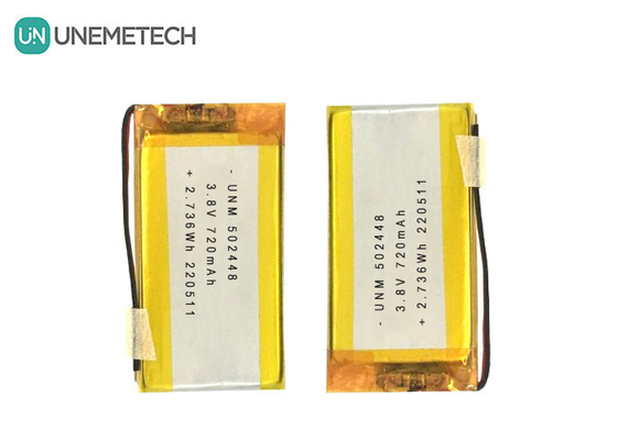 3.8V 720mAh LiPo Batteria ad alta tensione LiHV 502448 per cuffie Bluetooth