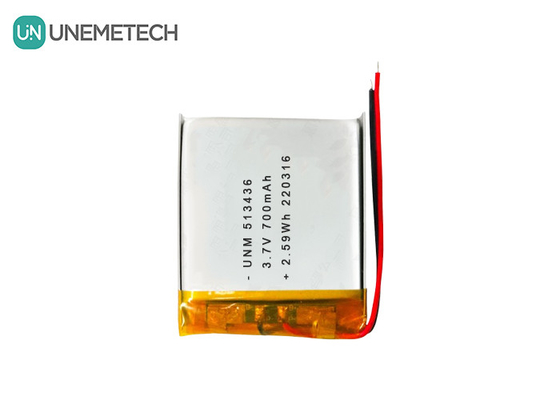 3.7V 700mAh 513436 Batteria polimerica ricaricabile agli ioni di litio per localizzatori GPS