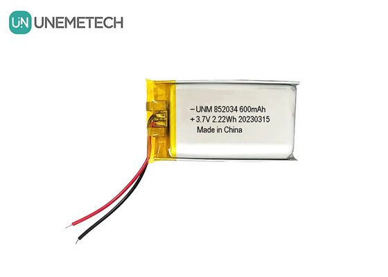 3.7V 600mAh 852034 Ricaricabile Batteria polimerica al litio personalizzata per cuffie