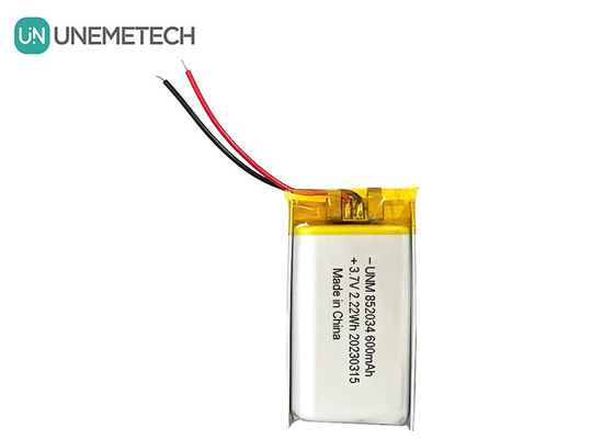 3.7V 600mAh 852034 Ricaricabile Batteria polimerica al litio personalizzata per cuffie