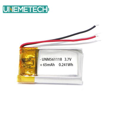 3.7V 65mAh 561118 Batteria polimerica di litio ricaricabile e personalizzabile per auricolari
