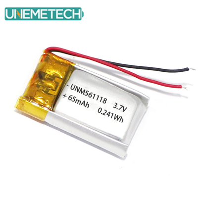 3.7V 65mAh 561118 Batteria polimerica di litio ricaricabile e personalizzabile per auricolari