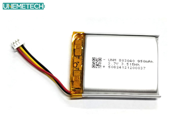 3.7V 950mAh 803040 Batteria agli ioni di litio polimerico con Molex51021-3P per elettronica esterna
