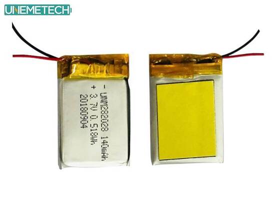 Qualità Batteria Lipo a bassa auto-discarica 282028 / 3.7V 140mAh Batteria polimerica al litio per dispositivi indossabili Fabbrica